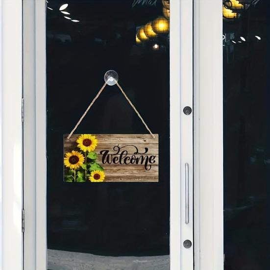Wooden Welcome Sign, Sunflowers Decor, Waterproof And Durable Hanging Welcome Sign, for Home Indoor Outdoor Entrance Walls And Garden