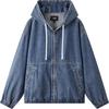 Semir Herren Vintage Gewaschene Locker Geschnittene Kapuzen-Jeansjacke