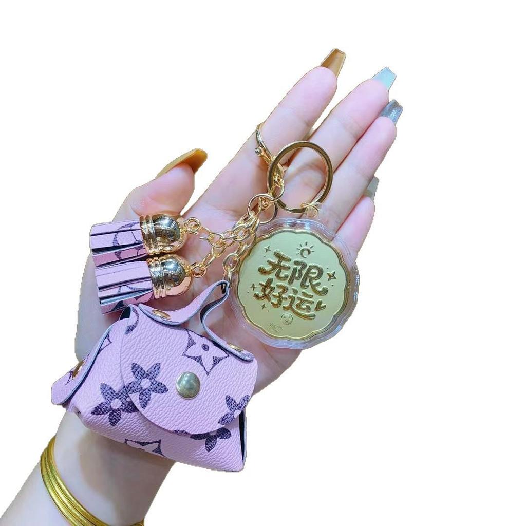 999 Pure Gold Year of the Horse Keychain: Mid-Autumn Festival Good Luck & Prosperity Lanyard for Daily Riches