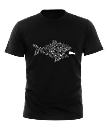Eco Poisson Vélo Durabilité T-SHIRT Cyclisme Cycliste Vélo Drôle Toutes Tailles Noir