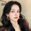 Stud Earrings Anniversary Gift 1 Pair Women Exaggerated Flower Shape