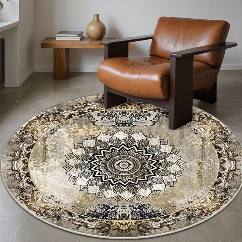 Vintage Bohemia Round Rug Chair Mat Fluffy Carpet Living Room Home Decor Large Area Rugs Antiskid Bathroom Entrance Foot Mats