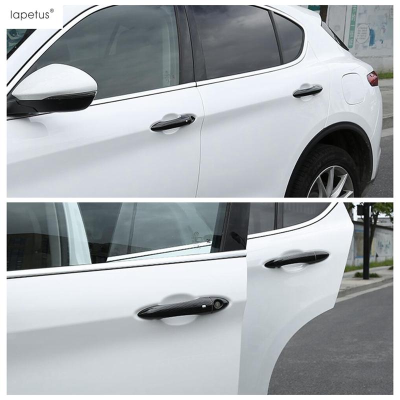 Chrome Carbon Fiber Accessories For Alfa Romeo Giulia 2016 - Door Handle Bowl Frame Fuel Oil Tank Cap Decoration Cover Trim