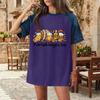 Casual Women Denim Patchwork Oktoberfest Graphic Print Short Sleeve T Shirt Comfortable Loose Fit Summer Top