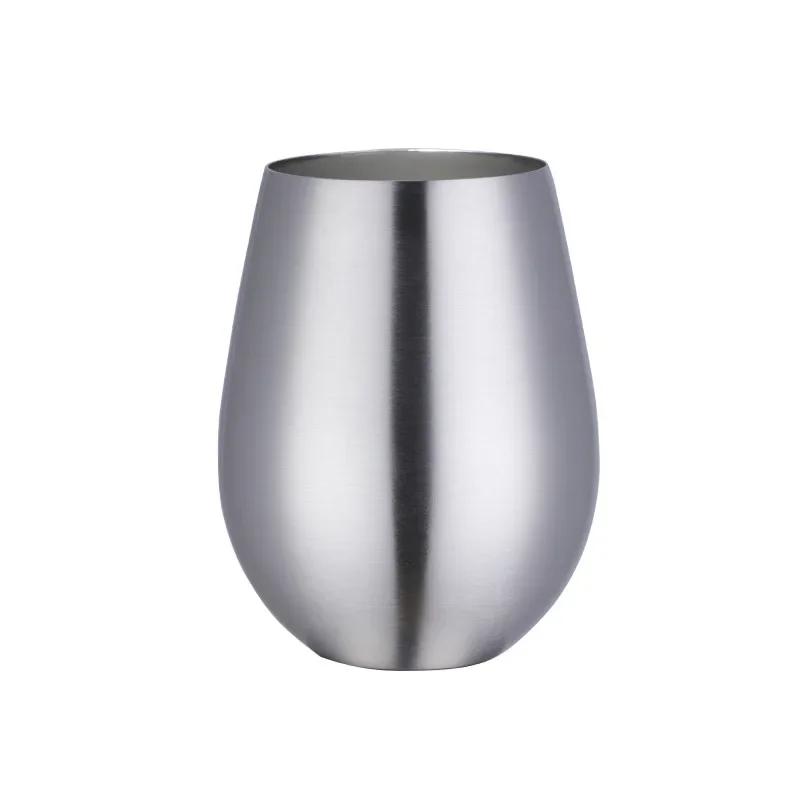 304 Stainless Steel Beer Mug Cold Drinks Single Layer Titanium Plating Wine Glasses 500ML Big Belly Water Cup Bar Supplies