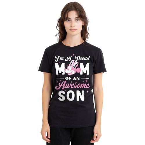 Minnie Mouse Unisex Adult Proud Mom, Awesome Son T-Shirt