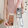 Crossbody Lanyard Electroplated Rotating Stand Magnetic Phone Case for IPhone Air 17 16 Plus 15 14 13 Pro Max for Magsafe Cover