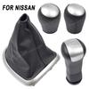 For NISSAN QASHQAI I J10 X-trail 2006-2013 QASHQAI II Leather Manual 5/6 Speed Car Gear Shift Knob Lever Gaitor Boot Cover