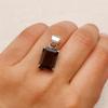 Smokey Quartz Pendant: 925 Sterling Silver, Handcrafted Rectangular Gemstone Pendant, Simple Minimalist Jewelry
