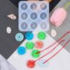 Round Silicone Mold 9 Cavity Circle Button Pendant Resin Epoxy Mold with Hole Casting Mold DIY Wind Chimes Keychain Jewelry Making Tool for Beginners