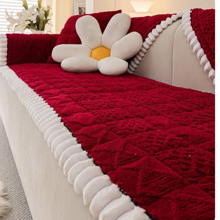 1Pcs Solid Color Thickened Sofa Mat Comfortable Soft Living Room Couch Cushion Modern Anti Slip Furniture Cover Home Decoration