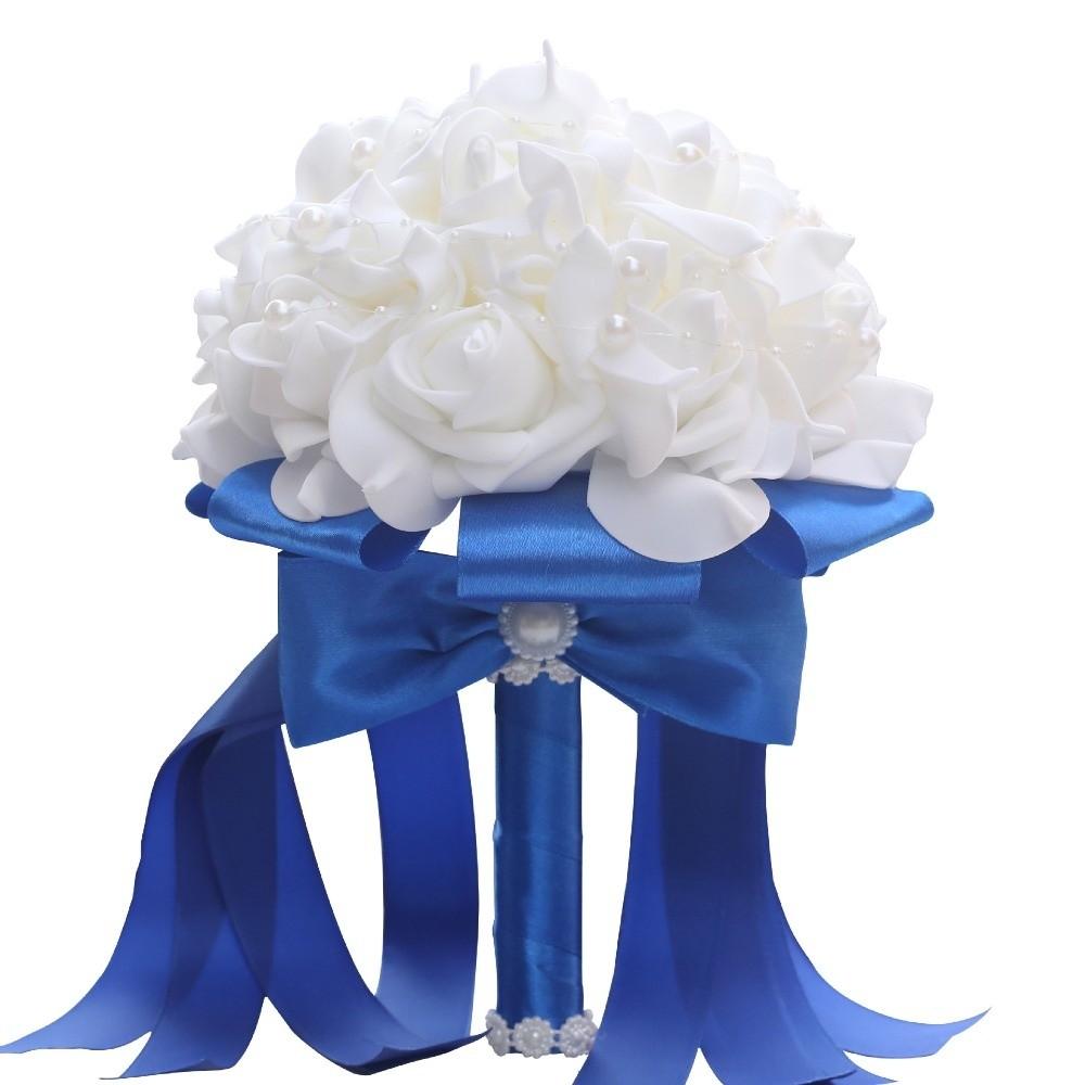 Silk Flowers Artificial Hand Bouquet Romantic Bridesmaid Bouquet  Wedding Accessories