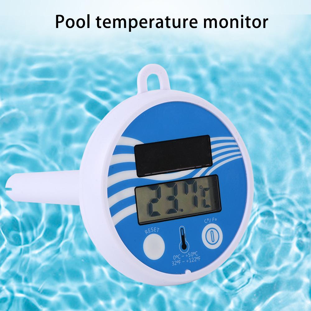Digital Floating Pool Thermometer Solar Power Waterproof Thermometer LCD Digital Display Pool Temperature Measurement Device