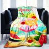 1PC Custom Name Summer Fruit Cocktail Outdooor Flannel Blankets Throw Blanket All-Season Throw Gift Bedspread for Couch, Bed, Camping Holiday Birthda