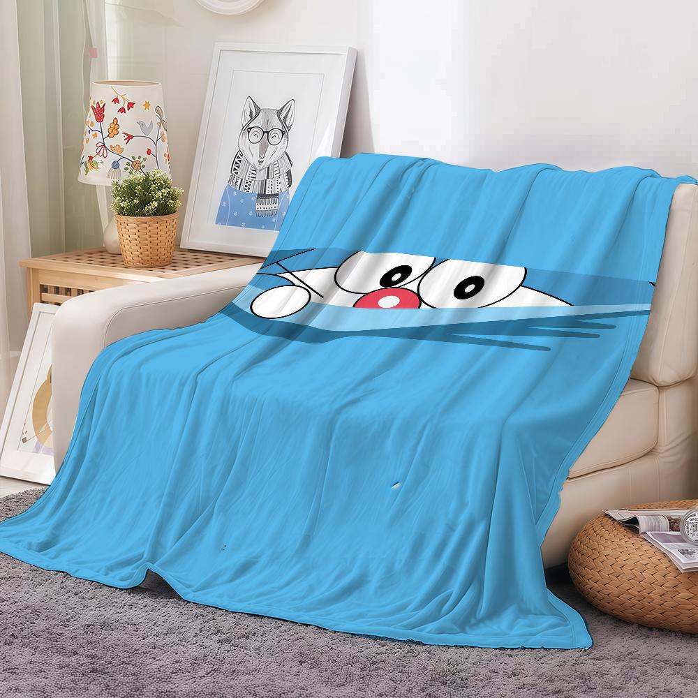 Cute Cartoon Anime D-Doraemon Blanket Warm And Soft Suitable For Bedroom Living Room Sofa Bed Office Travel Camping