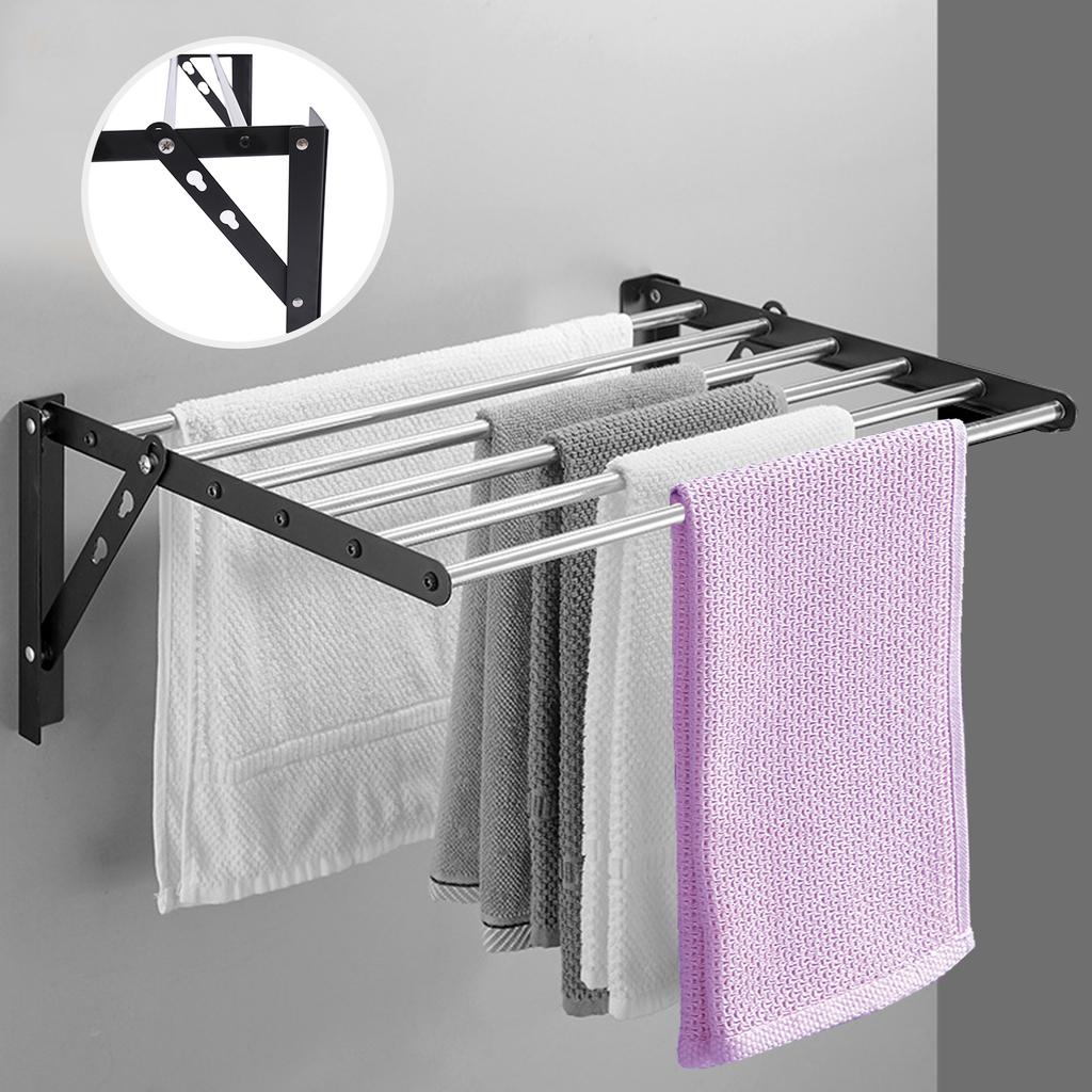 Stainless Steel Shower Caddy, Single Layer Bathroom Shelf Storage Rack Organizer, Wall-Mounted Towel Holder, 20kg Load Capacity