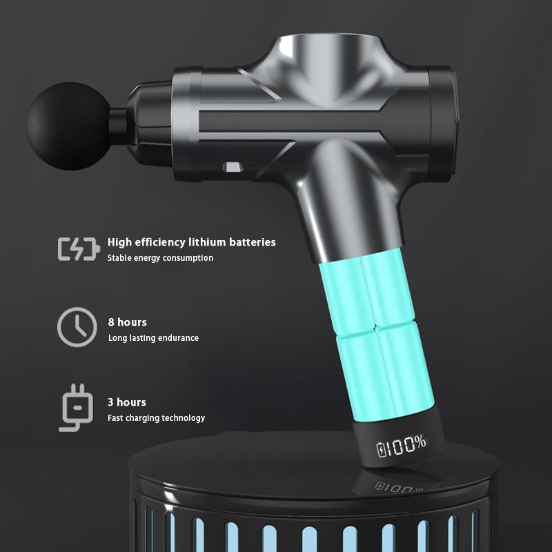Brushless Motor Fascial Gun Deep Muscle Massager Rechargeable Massage Tool for Relaxing Body Abdominal Back and Leg Muscles