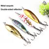 4CM/5G Spinner Blade Lure with Hook Double-sided Reflective Hard Metal Spoon Spinnerbait Rotating Sequin Lure Saltwater Walleye Bass Fishing