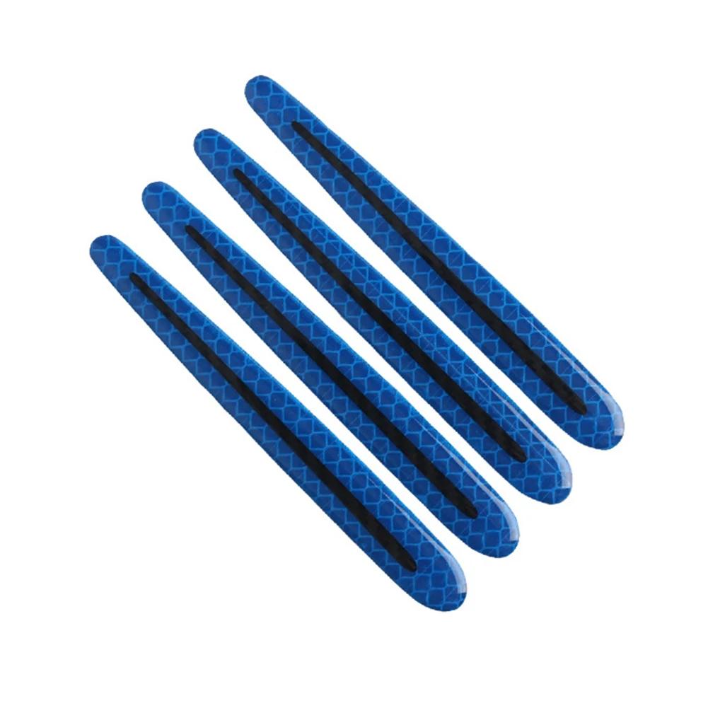 

4 шт. 3D светоотражающие наклейки для автомобиля из углеродного волокна, наклейки на дверные ручки, защитные предупреждающие полосы, наклейки для экстерьера автомобиля