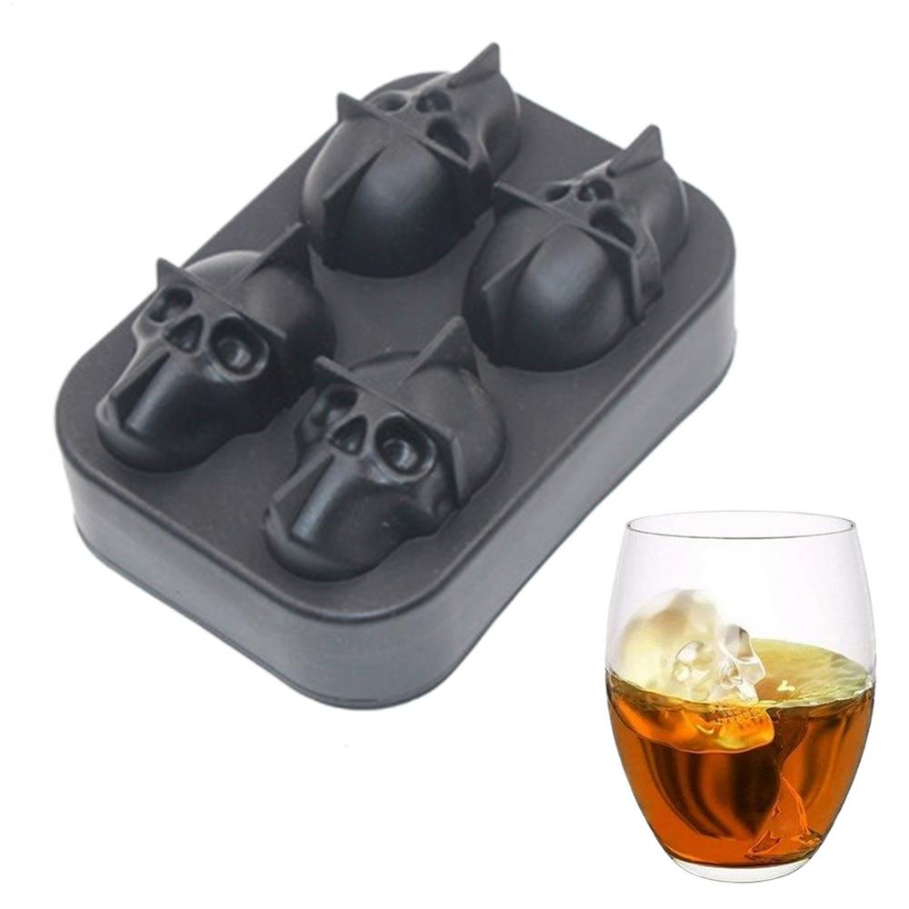 Schädel Eiswürfelform Tablett Silikon Eiswürfelform Für Cocktail Halloween Küchenhelfer Partyzubehör Für Wein Whisky Getränke Saft
