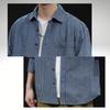 ALVEIN Casual Shirt Jacket with Hairline Cool Long Striped Men's Spring/Autumn Stripes, Collar, Sleeves, (XL)