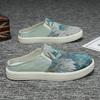 Summer new printed bag head, cloth surface breathable, light and simple, one pedal and half drag men's shoes slippers