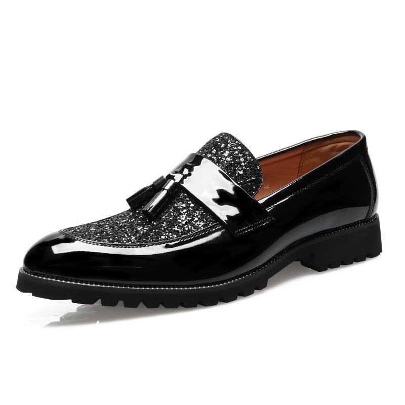 2557 Loafers Men's Casual Leather Shoes Fashion Trend Versatile One-Pedal Tassel Loafers Men's Foreign Trade