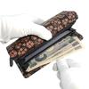 Inden Long Bundle Large Black Background X Pink Pattern [Indenya] Wallet, S, Capacity, Deerskin, Lacquer, Forget-me-not 2310-51-181