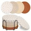 8-Piece Thickened Cotton Rope Coaster Set, Insulation Pads with Cup Holder, Decorative Cotton Coasters