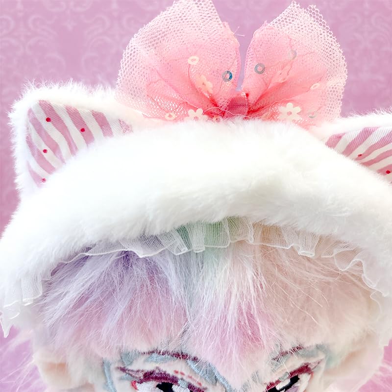 [Plush Clothes] Fluffy Cat Kigurumi for Plush Toys [Headband, Clothes, Shoes Set] 20cm Pink G.triger G-Trigger Oshi Plush Toys Plush Activity