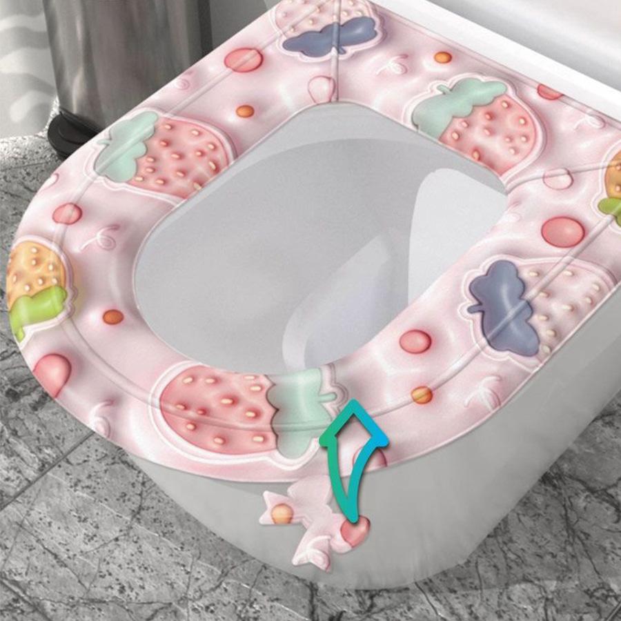 1pc waterproof household EVA toilet seat cover, lovely four seasons universal wash paste thickened toilet seat
