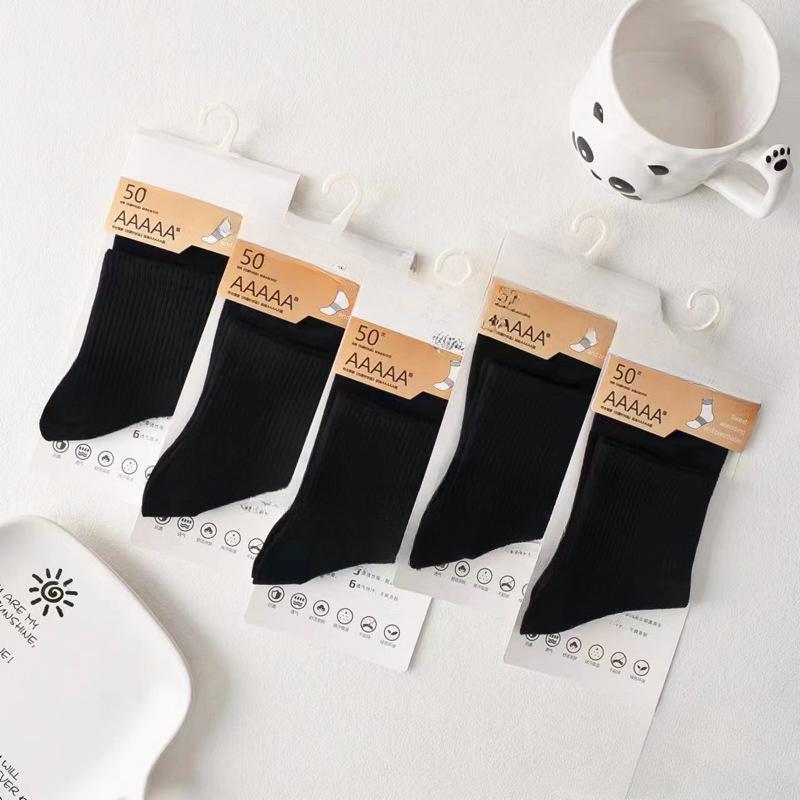 

Female Spring and Summer Thin Simple Mesh Boneless Sports Tube Cotton Socks 1 pair чорний