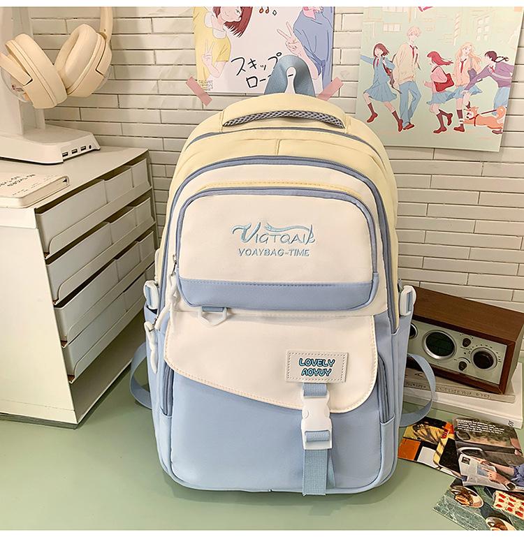 

School bag female high school college backpack junior high school student large capacity primary school student backpack