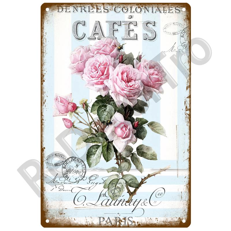 Garden Flower Rules Metal Sign Vintage Metal Plaque Plates Decor For Pub Bar Home Wall Decor Art Tin Signs Flower Poster Gift