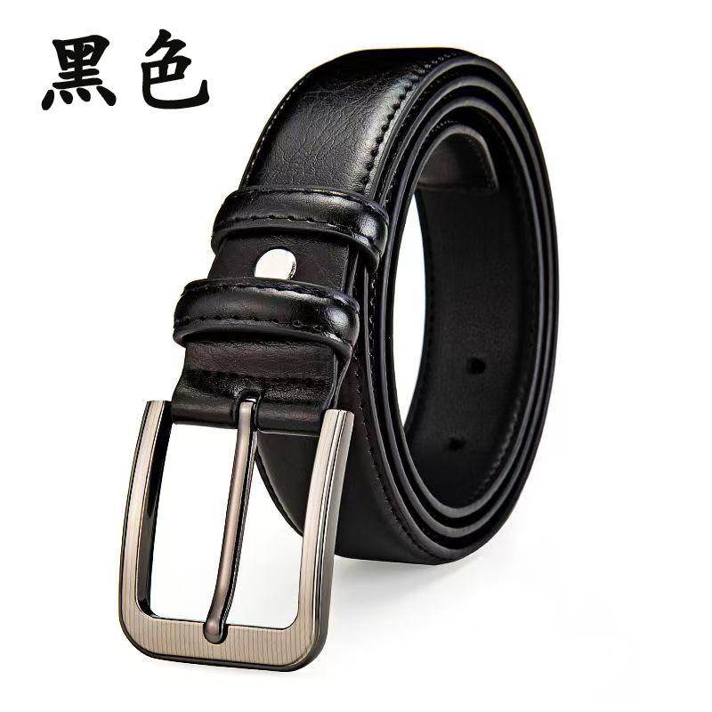 

Ремень мужской синий простой ремень с пряжкой средний деловой повседневный ремень высокого класса мужской 130cm чёрный