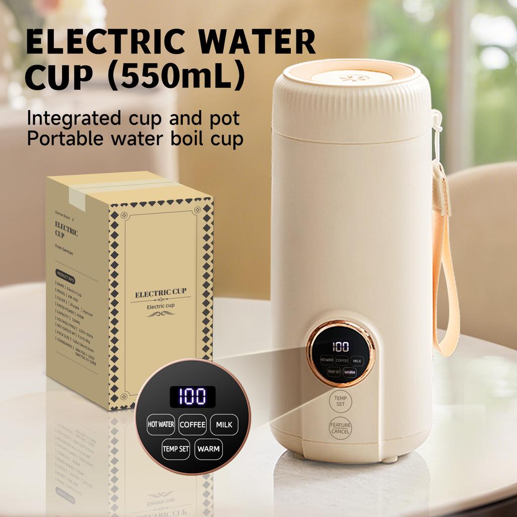 550ml Electric Kettle Portable Heating Cup Multifunctional Boiled Water Pot Smart Teapot Adjustable Temperature Kettles EU Plug