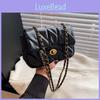 Solid Color Lattice Pu Leather Small Shoulder Bag With Chain Strap For Daily Use