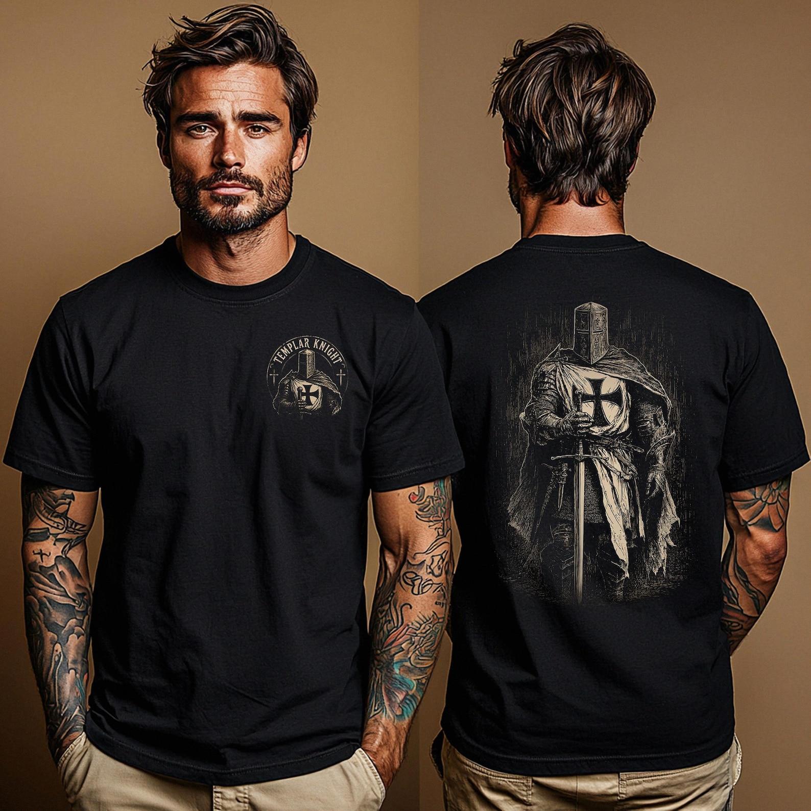 Templar Knight T Shirt: Crusader Warrior Tee | Medieval Knight Shirt | Gothic Armor Graphic Unisex Tee | Middle Ages History Lovers Gift 4XL