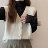 Women's Retro Loose Knit Sleeveless V-Neck Vest Sweater for Spring and Autumn 2024