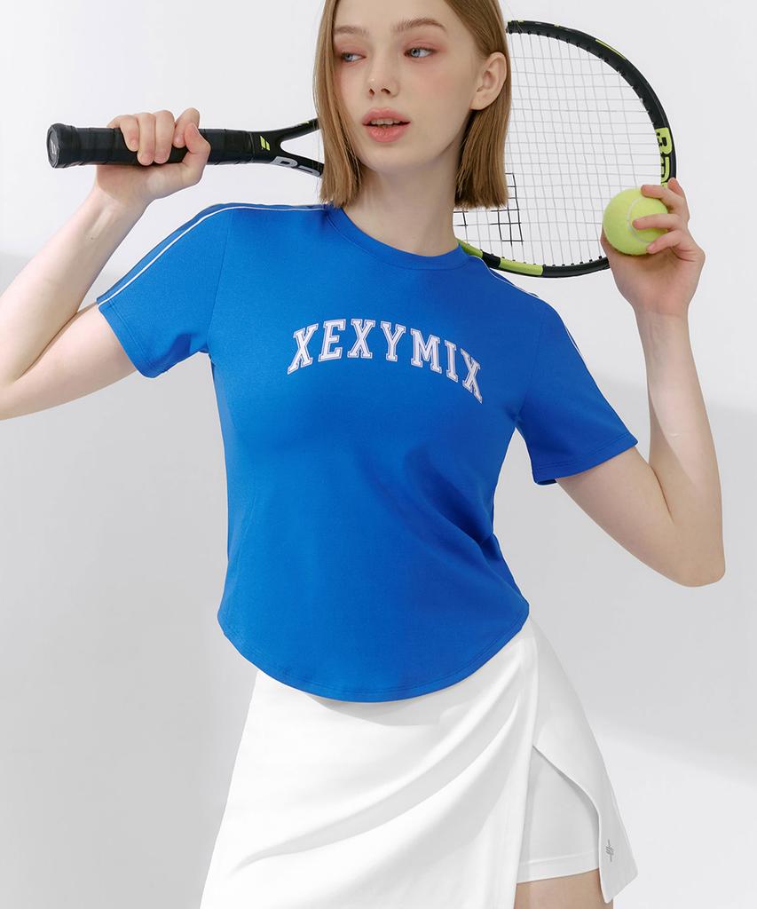XEXYMIX Piping Contrast Crop Short Sleeve Xfk2Ts1102