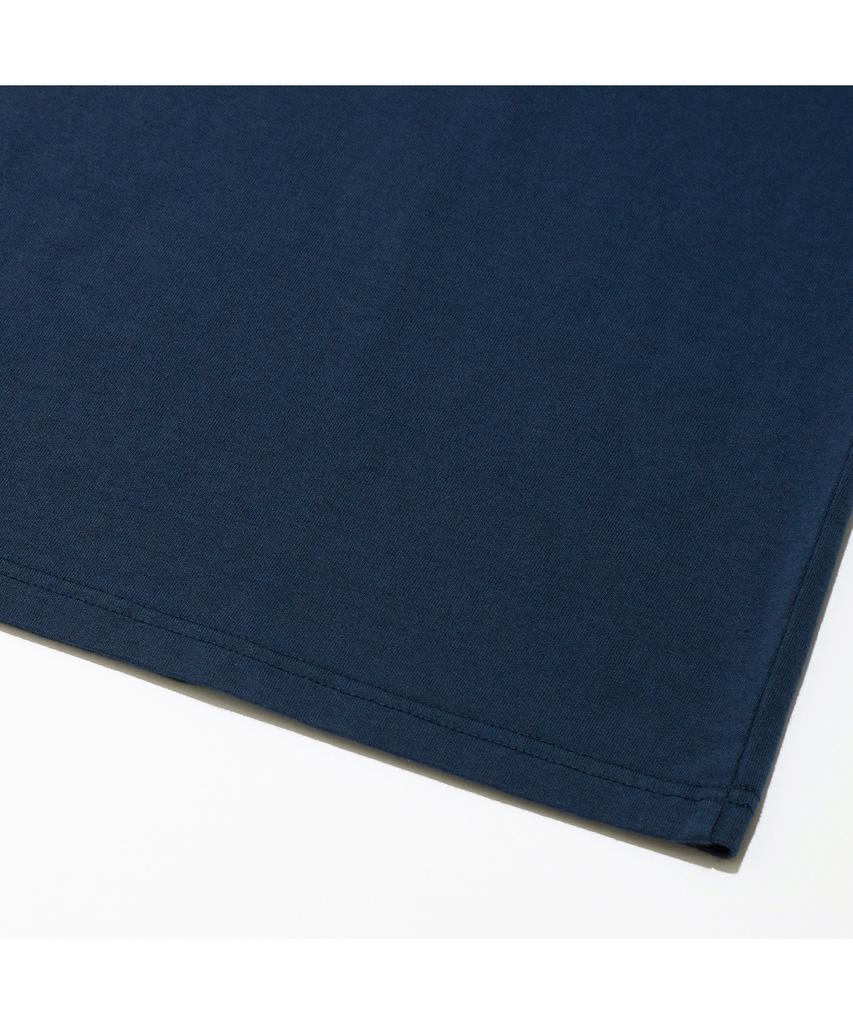 Dyutelo Neck Color Box Short Sleeve T-Shirt Navy