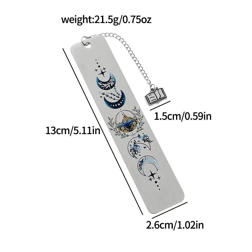 2025 Moon Pattern Book Mark Personalized Stainless Steel Book Loves Stationery Page-Marking Embellished Book Accessory