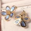 Luxury Crystal Flower Stud Earrings Gorgeous Rhinestone Earrings  Jewelry Gift