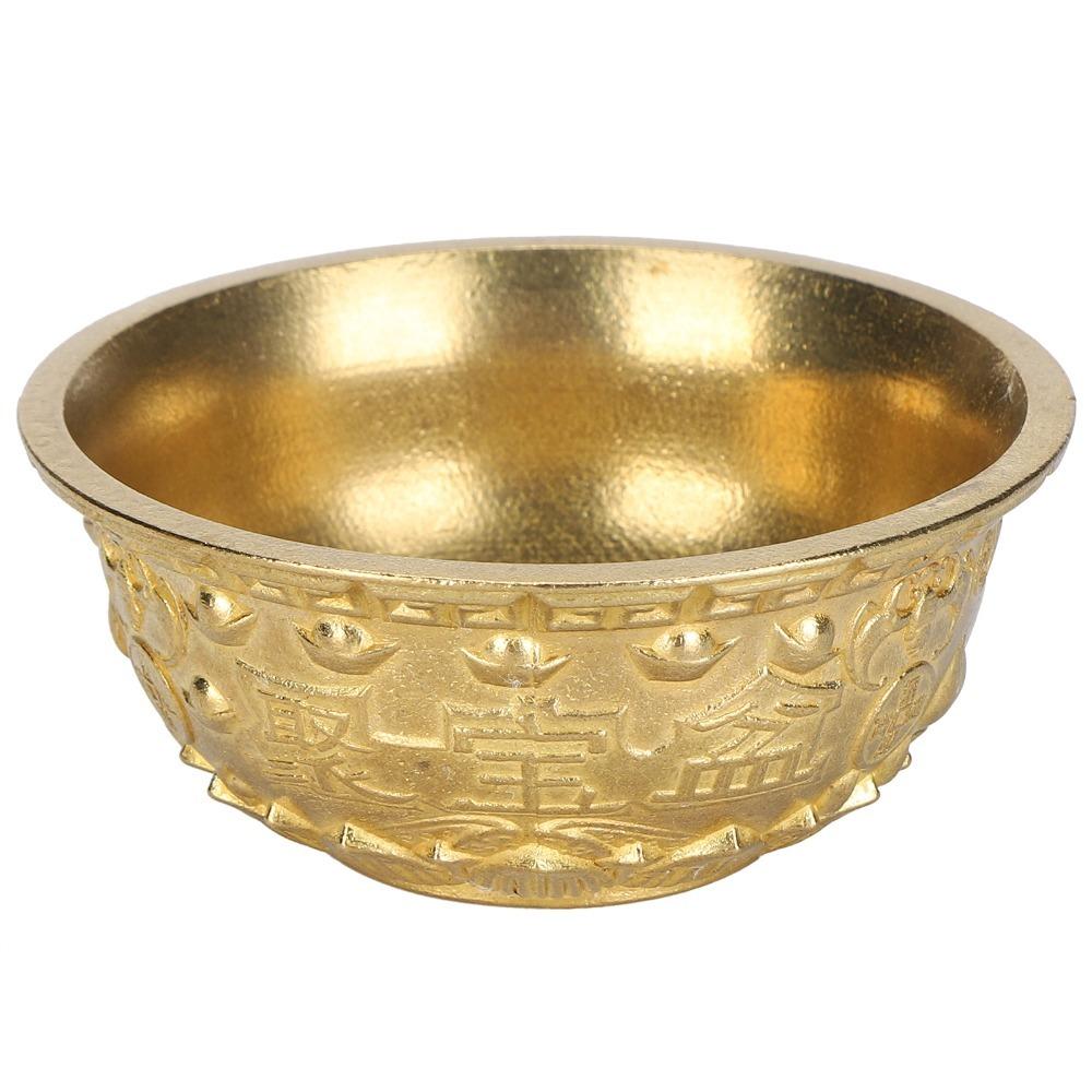 Mini Brass Treasure Bowl Classic Embossed Feng Shui Treasure Basin Home Office Decor