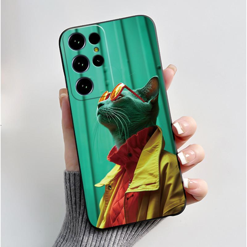 Custodia Per Oukitel C61/C61 Pro/C61 GT Custodia Estetica Gatto Carino Cartone Animato Nero Morbido Silicone Cover Posteriore Antiurto TPU Custodia per Telefono