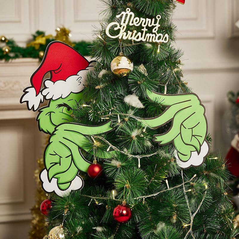 Christmas Elf Decorations for Christmas Tree,Elf Head Arms and Legs Christmas Tree Ornament,Thief Stole Elf Body Tree Topper Ornaments for Holiday