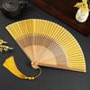 Hollow Handle Carved Bamboo Folding Fan Retro Antiquity Folding Fans Chinese Folding Fan  Japanese