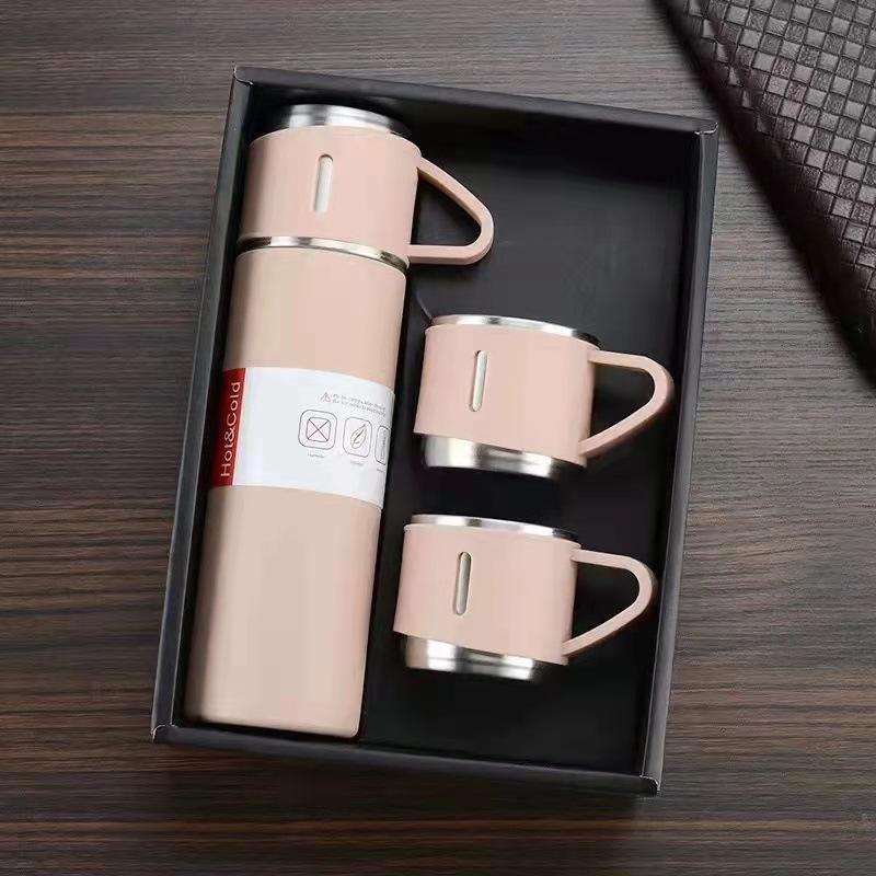 304 Stainless Steel Insulated Cup Tea Cup, One Cup with Three Lids, Business Gift Box Set, Outdoor Water Cup, Event Gift
