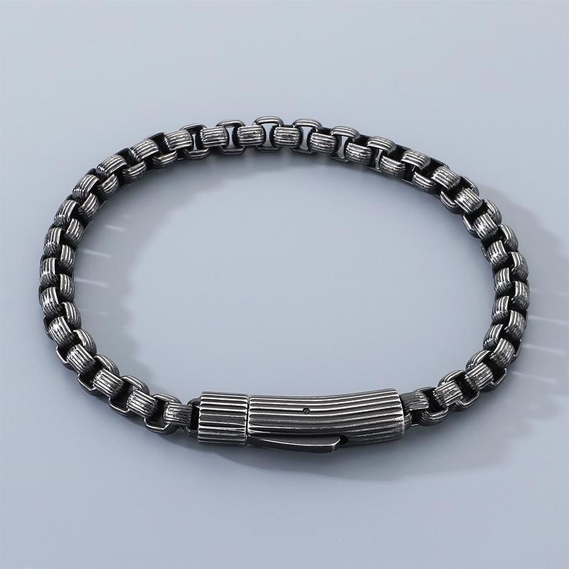 Gold Plated Stainless Steel Franco Chain Bracelet for Men Hip Hop 8MM Square Clasp Bangle Accessory Waterproof Jewelry Gift