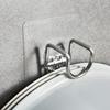 Adhesive Wall-Mounted Basin Rack with Hooks for Bathroom Storage